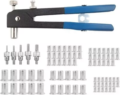 £17.27 • Buy 86PCS M3-M8 Heavy Duty Hand Riveter Rivet Gun Kit Threaded Rivet Nut Set Tool UK