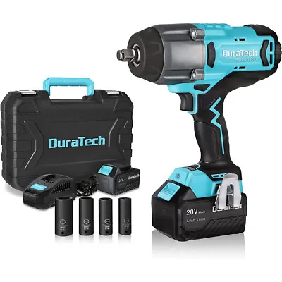 DURATECH 20V Cordless Impact Wrench Sets 1/2  Brushless Impact Driver 600 Ft-Lbs • $157.99