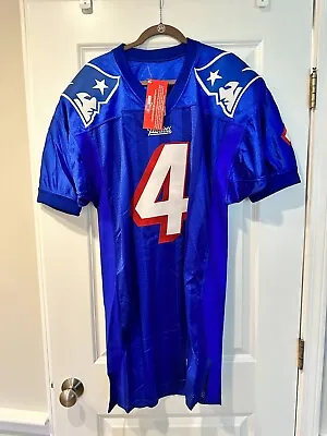 1996-99 New England Patriots Team Issued Blue Game Jersey #4 (Vinatieri) W/ COA • $1500