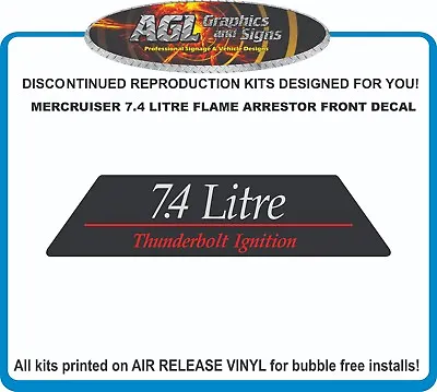 Mercruiser 7.4 Litre Flame Arrestor Front Reproduction Decal • $11.03