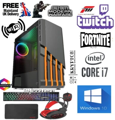 £375.99 • Buy ULTRA FAST  Quad Core I7 Gaming PC Computer PC 2TB 16GB RAM GTX 1660 Win10