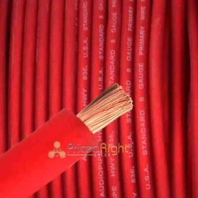 10 Ft Red 8 Gauge Speaker Wire Amp Power Wire Ground Car Audio Flexible Primary • $9.95