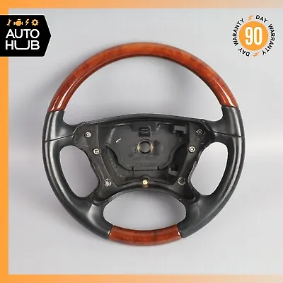 03-09 Mercedes R230 SL500 CLK320 CLK550 Steering Wheel Walnut Wood Black OEM • $174.30