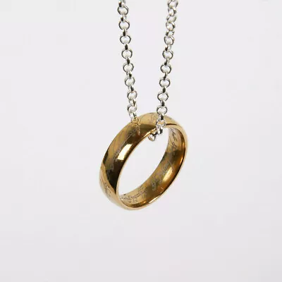 🔥The One Ring: Movie Replica With Necklace & Box • Lord Of The Rings • Size 9 • £19.25