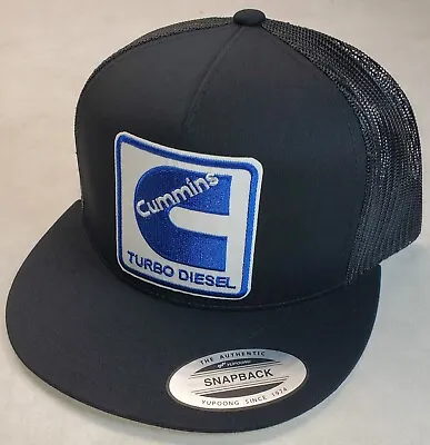 CUMMINS TURBO DIESEL Patch Trucker Hat /YP Classic 6006 / 5 Panel Snapback Black • $21.72