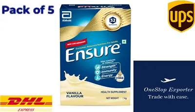 Ensure Complete Balanced Nutrition Drink For Adults 1kgVanilla Flavour Pack Of 5 • $201