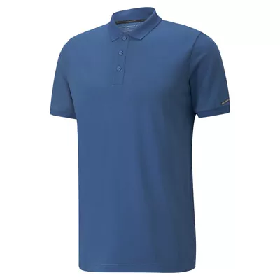 Puma Pd Short Sleeve Polo Shirt Mens Blue Casual 53384316 • $34.99