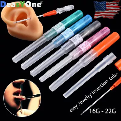 5Pcs Disposable Professional I.V. Catheter Body Piercing Sterile Needles 16G-22G • $14.99