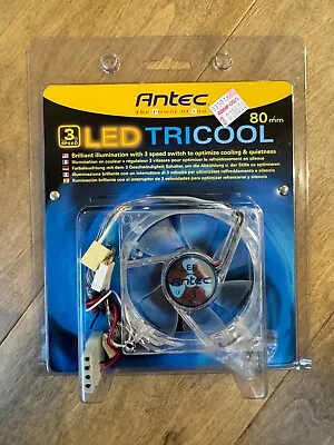 Antec LED TriCool 80mm Blue Fan - 3 Speed Switch - 3-Pin/4-Pin Power Connector • $11.83