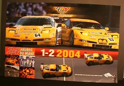 Corvette C-5 2004 LeMans 24 Hour Race Poster #63 #64 1st Second Place Class Win • $9.99