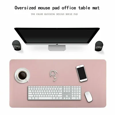 £16.73 • Buy Large Desk Pad Protector Mat -Dual Side PU Leather Desk Mat Mouse Pad Waterproof