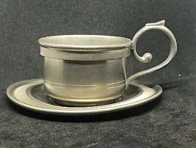 Mid Century Zinn Pewter Espresso Cup & Saucer • £19