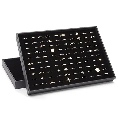 2 Pack Ring Display Tray With Faux Leather Case 100 Slot Jewelry Organizer Tray • $18.49