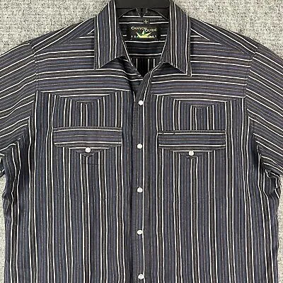Canyon Guide Shirt Mens Large Western Button-Up Pearl Snaps VTG Striped • $26.88