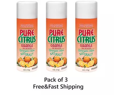 3-Pack Pure Citrus Orange All-Natural Non-Aerosol Odor Eliminator 4-Ounce • $14.75