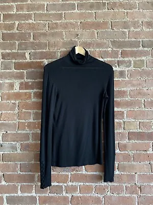 Veronique Branquinho Women’s Turtle Neck Shirt Sz 36  Viscose/Elastane Black • $215