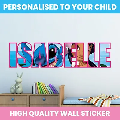 £3.99 • Buy Personalised Lilo & Stitch Name Wall Sticker Art Decal Decor Vinyl