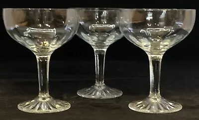 Set Of Three 3  Sherbet Champagne Stemmed Drink Dessert Glasses Vintage MINT • $19.94