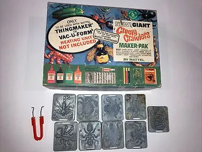 Vintage 1964 Mattel New Giant Creepy Crawlers Maker Pak 9 MOLDs & Original Box • $59.99