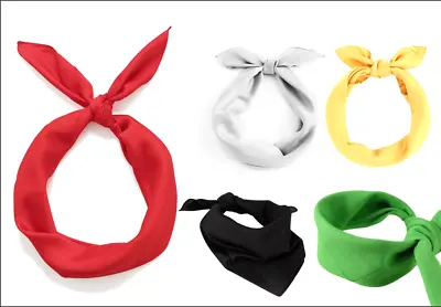 Plain Coloured Bandana Headwear /scarf Neck Wrist Wrap Head Tie Dog Scarf • £2.99