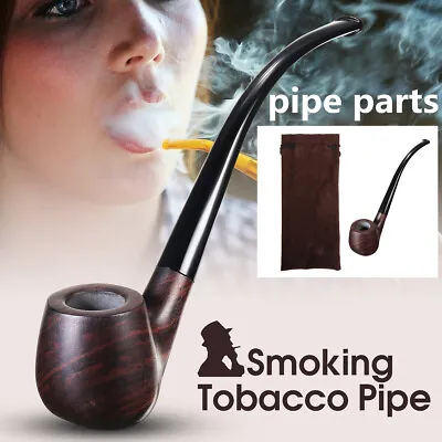 Long Tobacco Smoking Pipe Churchwarden Style Handmade Ebony Tool For Friend Gift • £15.11