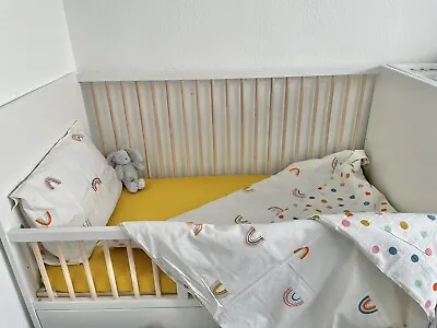 Reversible Bed Duvet Set For Cotbed/toddler Bed With Fitted Sheet • £14.99