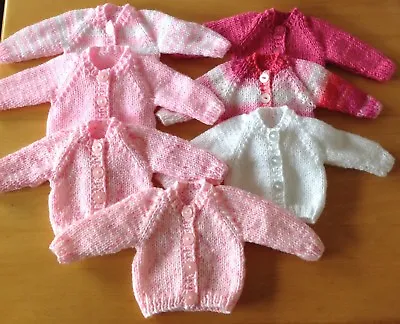 Dolls Clothes Hand Knitted Cardigan 12-14  30-36 Cm Doll.  Choice Of Colour. • £3.99