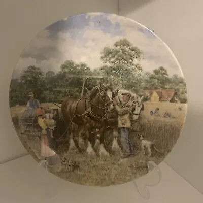 £4.99 • Buy Wedgwood Horse Plate Binding The Corn John L Chapman Life On The Farm Series