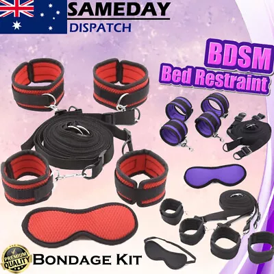 BDSM Bed Restraint Ankle Handcuffs Under Mattress Bondage Kit Couples Sex Toy • $23.95