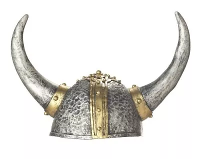 Viking Helmet Latex Warrior Gold Fancy Dress Halloween Adult Costume Accessory • $16.85