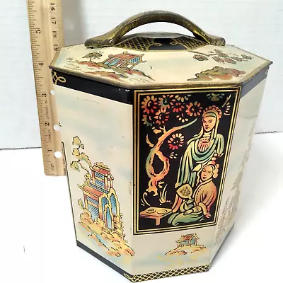 Vtg Peek Frean Co London England Biscuit Cookie Tin Asian Theme • $22.41