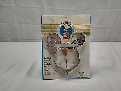 Vintage Disney Mickey Mouse Egg Ring Pancake Mold With Wood Handle NOS • $7.34