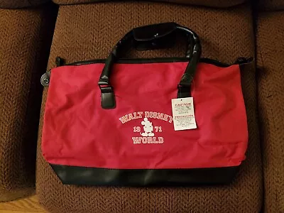 New Official OEM 1971 Disney Walt Disney World Red Zip Tote Travel Luggage Bag  • £7.70