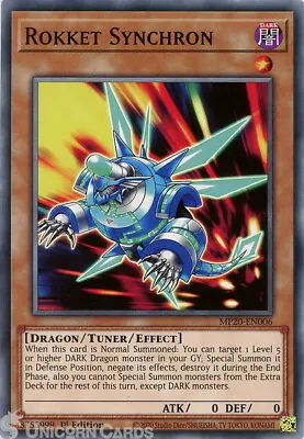 MP20-EN006 Rokket Synchron Common 1st Edition Mint Yu-Gi-Oh! Card • £0.99