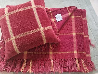 Laura Ashley Chenille Style Fringed Throw And Cushion ( 64  X 54  ) • £20