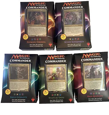 MTG Commander 2016 C16 Set Of 5 Sealed Decks Magic The Gathering English • $1100