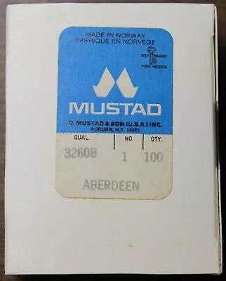 Vintage Mustad 3260B Size 1 Aberdeen Hooks Made In Norway Mustad & Son USA • $12.99