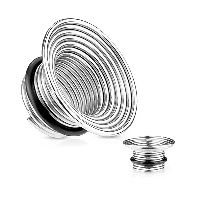 £2.79 • Buy Single Flare 316L Surgical Steel Wire Coil Flesh Tunnel / Plug / Ear Stretcher