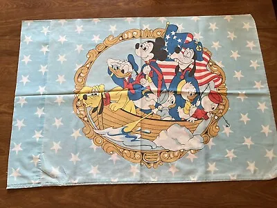 Disney Pillowcase Mickey Mouse Donald Duck Double Sided Vintage Bicentennial • $18.99