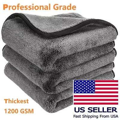 Super Thick Microfiber Towels Cleaning Cloth Rag Car Wash Polishing Detailing • $8.59