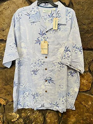 Caribbean Silk Blend Floral S/S Hawaiian Camp Shirt Mens MLXL NWT$79 ST5WC454 • $18.99