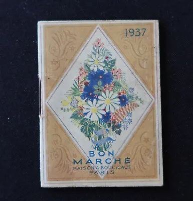 1937 Miniature Calendar Au Bon Marché Bucicaut Calendar Almanac 1 • $15.47