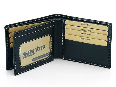 $26.99 • Buy Mens GENUINE Leather Wallet Slim RFID Blocking Trifold Pocket Purse Card Holder