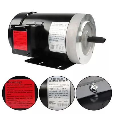 2 HP 1800 RPM General Electric Motor 3 Phase 56C Frame TEFC 230 / 460 Volt New • $229.99