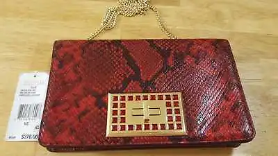 New Michael Kors RED Ellie Medium Shoulder Flap Leather Clutch Bag • $99.90