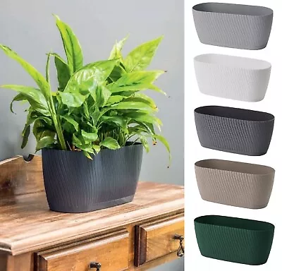£6.99 • Buy Trough Plant Pot Long Plastic Box Planter Succulent Garden Window Herb Flower