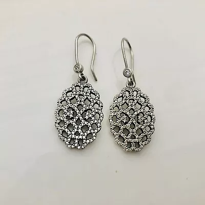 Pandora Lace Earrings Dangle Drop Cubic Zirconia CZ • $88