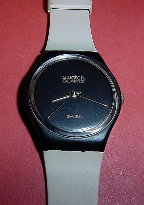 1984 Swatch BLACK MAGIC Watch GB101 W Replacement Bands Working 80s VGC • $26