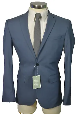 H&M Mens Blue X-SLIM FIT STRETCH 2 Button Sport Coat Blazer Jacket SIZE 38R • $47.97