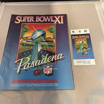 Super Bowl XI Ticket Stub & Program 1977 Oakland Raiders Minnesota Vikings • $129.95